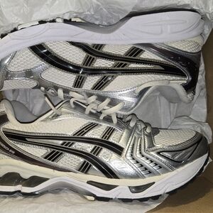 Asics Silver and Black Running Shoes